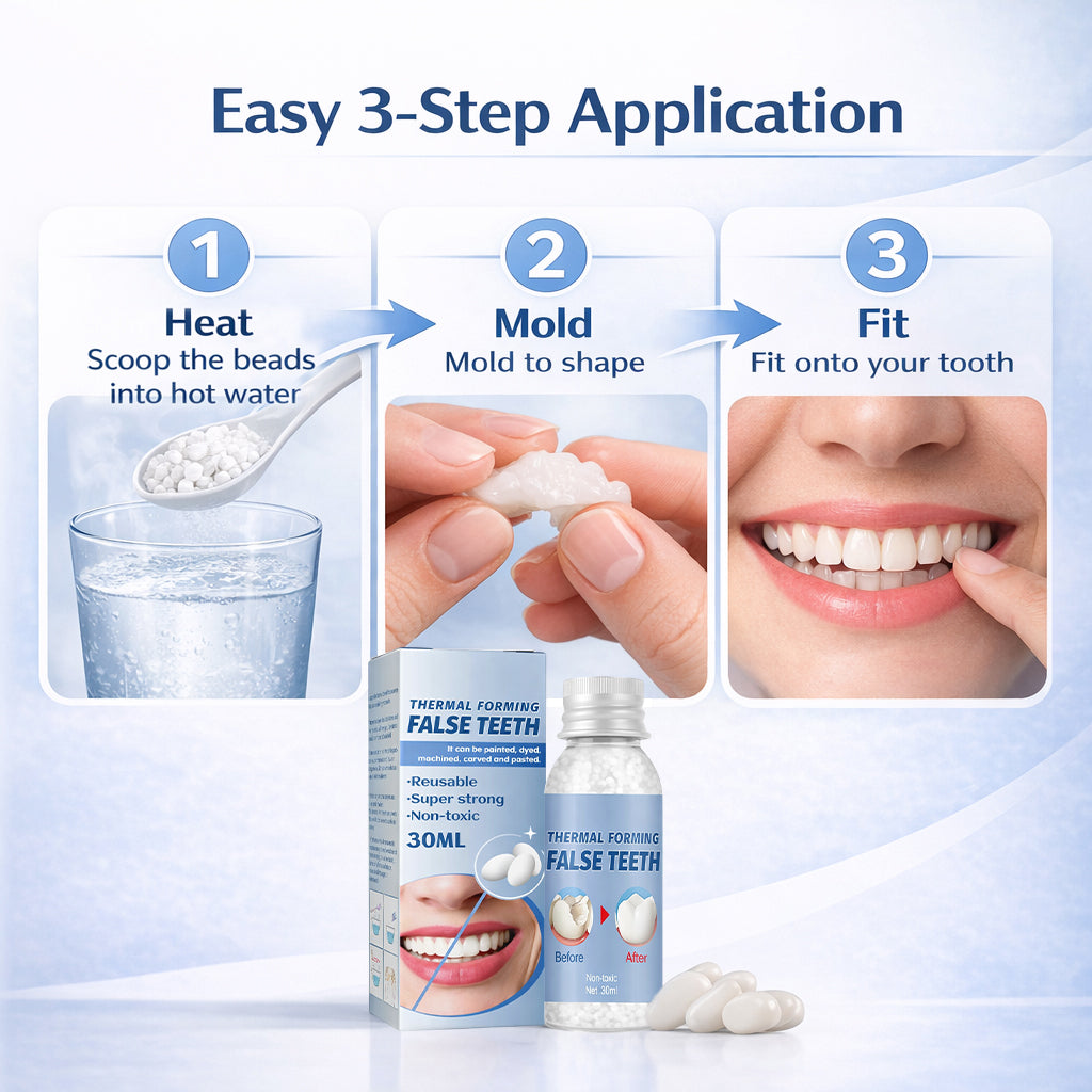 Dental Restoration Kit – Mouldable Dentures for Instant Smile Fix, Temporary Tooth Replacement, Ideal for Halloween & Party Makeup