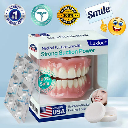 Luxloe® Strong Suction Full Denture – Medical Grade, Made & Shipped in the USA✅