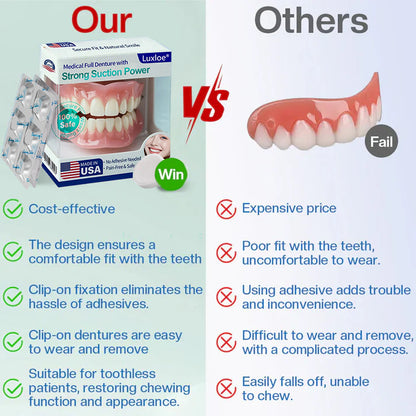 Luxloe® Strong Suction Full Denture – Medical Grade, Made & Shipped in the USA✅